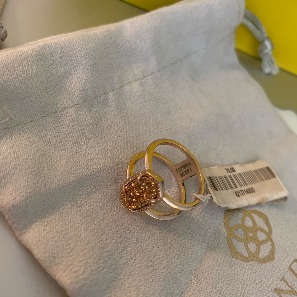 NWT Kendra Scott Elyse Druzy Rose Gold Ring
